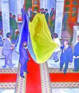 Внесення прапора України до приміщення Верховної Ради 24 серпня 1991 року.