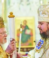 Вселенський Патріарх Варфоломій та митрополит Київський і всієї України Епіфаній.